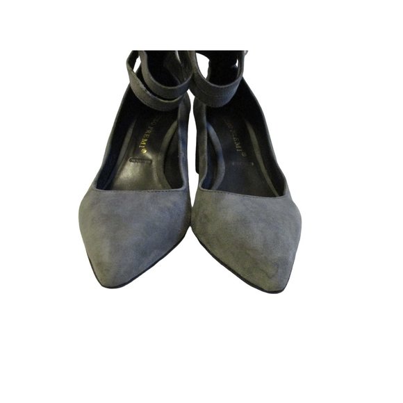 *Bruno Premi Gray Suede Ankle Strap Pointed Toe Pumps - Picture 5 of 9
